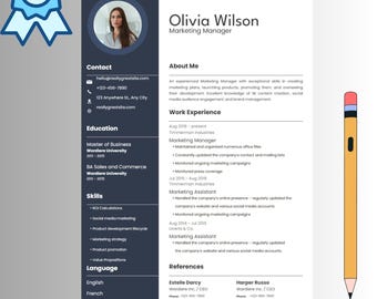Minimalist Resume Template | Black & White CV Design