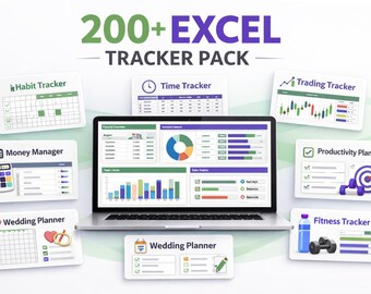 200+ Tracker Pack — Ultimate Habit, Productivity & Goal Tracking Bundle (Google Sheets )