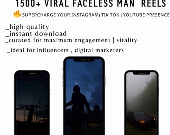 Faceless Men Reels Bundle: 1500+ Viral Videos (PLR & MRR) - Social Media  Growth content