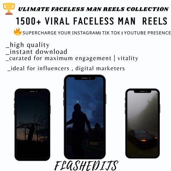 Faceless Men Reels Bundle: 1500+ Viral Videos (PLR & MRR) - Social Media  Growth content