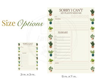Takenlijst Kladblok | Briefpapier voor plantenliefhebber van 3 x 3 of 5 x 7 | Botanische bureaulegger