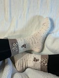 Embroidered Polka Dot Teddy Bear Bow Pilates Socks | Grip Socks
