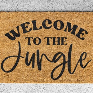 Durable Welcome to the Jungle Coir Doormat - Fade-Resistant, Easy-to-Clean, Stylish Entryway Mat in Multiple Sizes for All Seasons