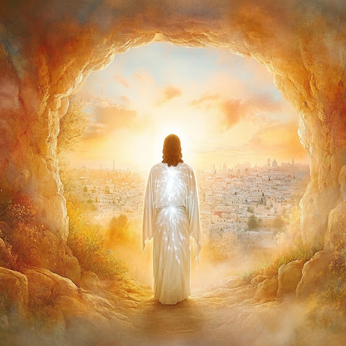 Inspirational Print: the Risen King – Jesus Exiting the Empty Tomb ...