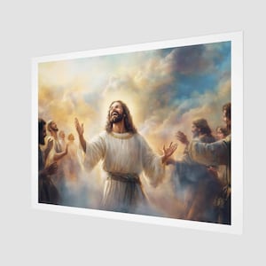 Jesus Rejoicing Print, Faith Based Art, Inspirational Home Decor, Uplifting Wall Art for Christians, Religious Gift Idea