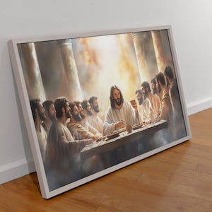 The Last Supper Art Print: Jesus with Disciples, Christian Wall Decor