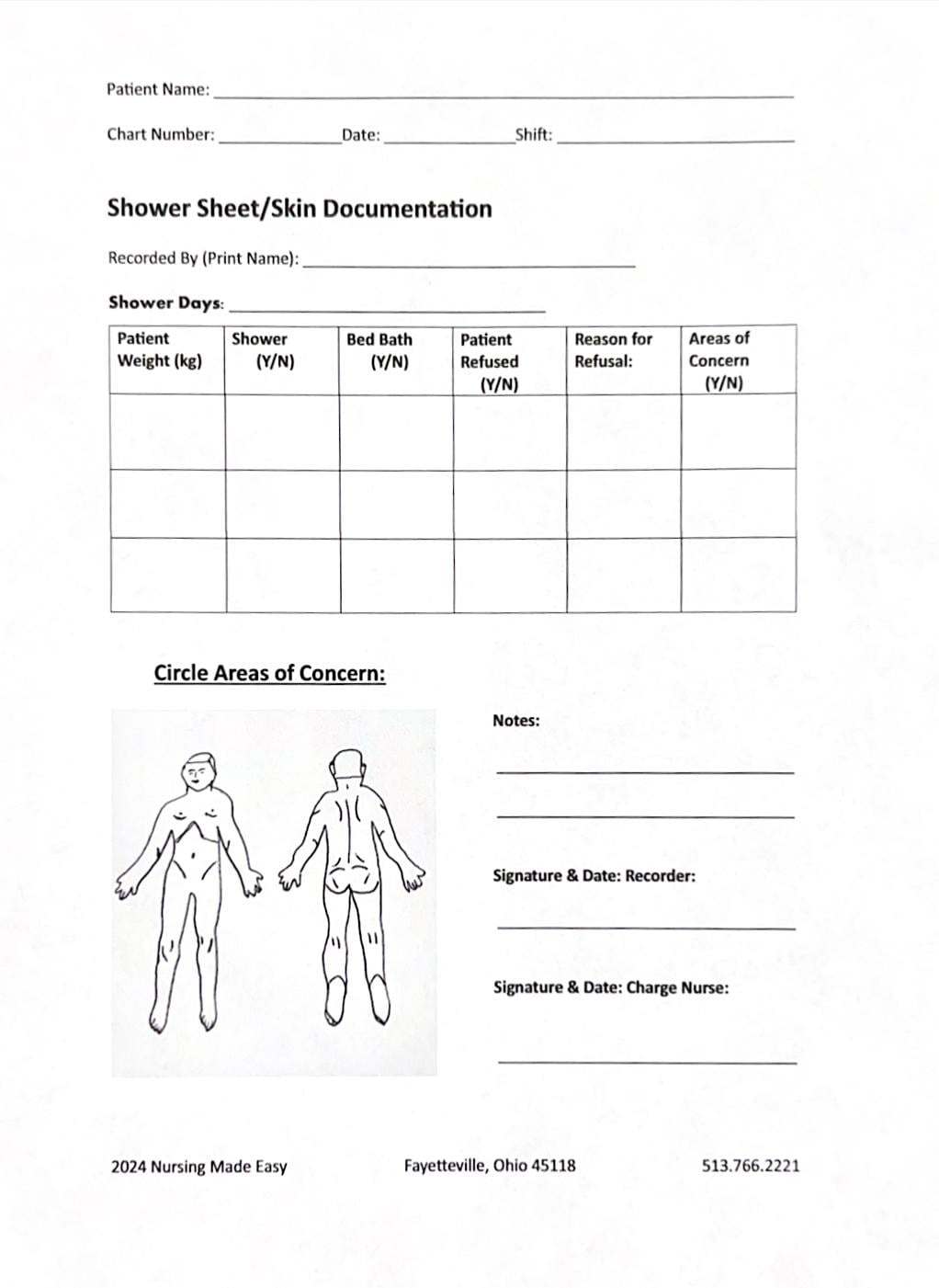 Free Printable Cna Shower Sheets Free Printable Cna Shower Sheets