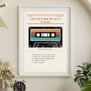 Pôster de mixtape personalizado - História de amor personalizável com nomes, datas e músicas especiais - Crie sua própria playlist de recordação.