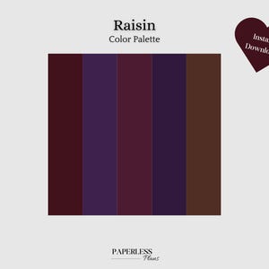 Raisin Color Palette | Trendy Color Schemes for Websites, Branding, and Digital Art | HEX Codes | Goodnotes | Digital Download | Planners
