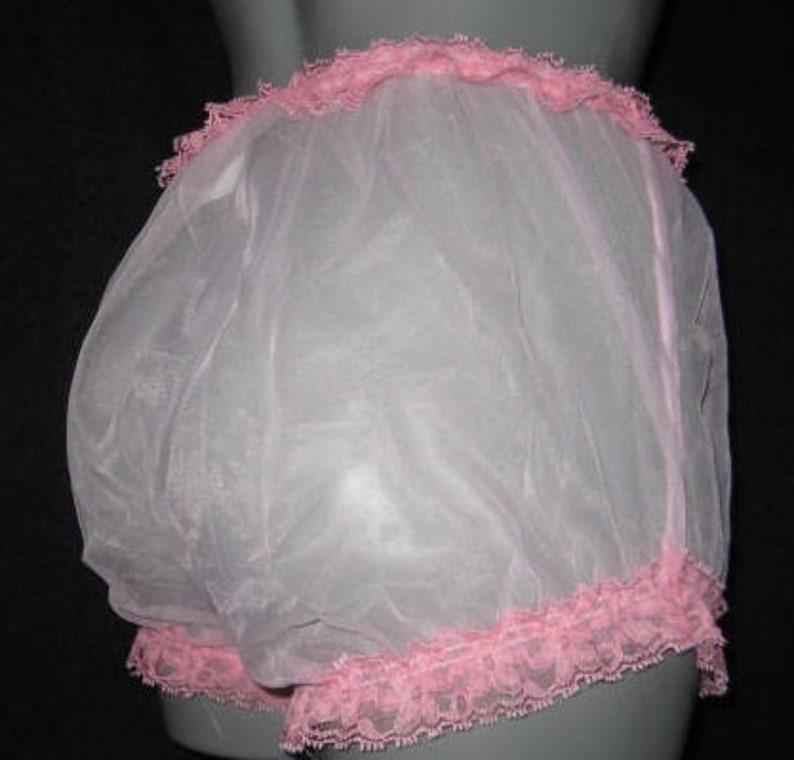 Retro Baby Pink SHeer Chiffon Panties waist to 35 inches image 1