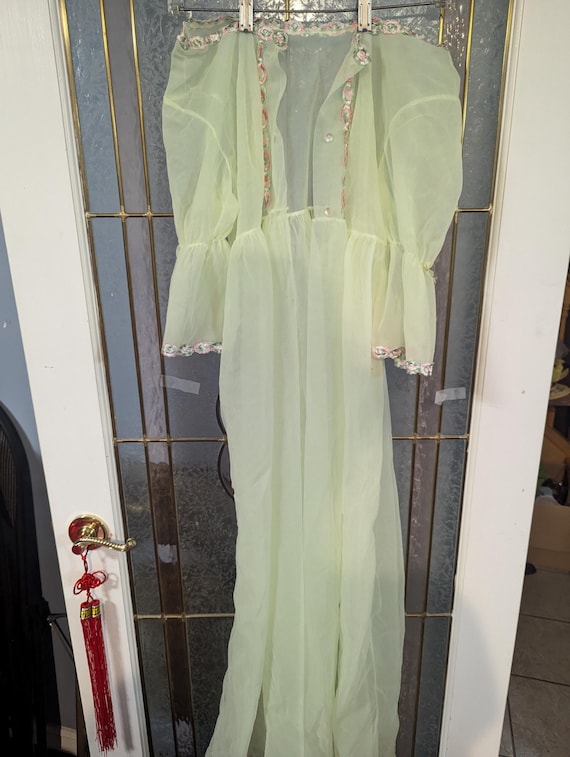 Vestaglia vintage gialla in nylon con etichette grande Italia