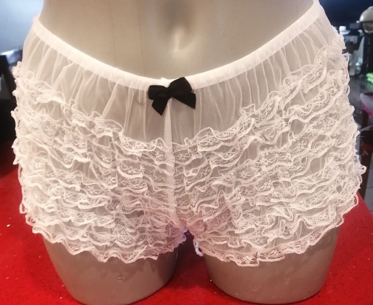 Women's Ruffled Lace Frilly Knickers Panties Bloomers Underwear Boy Shorts  Rave Dance Hot Pants