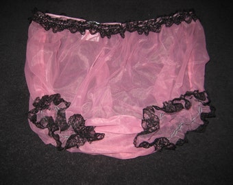 Retro pink Sheer Chiffon Panties waist to 38 inches