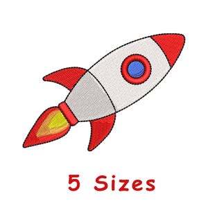 Space Shuttle Machine Embroidery Design File 5 Sizes, Space Rocket Embroidery Design, Baby Boy Embroidery File, Astronaut Rocket Embroidery