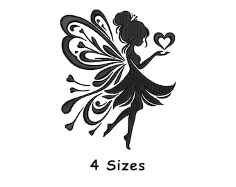 Fee Silhouette Stickdatei, Stickdatei: Boho Fantasy Art (Digitaler Download)