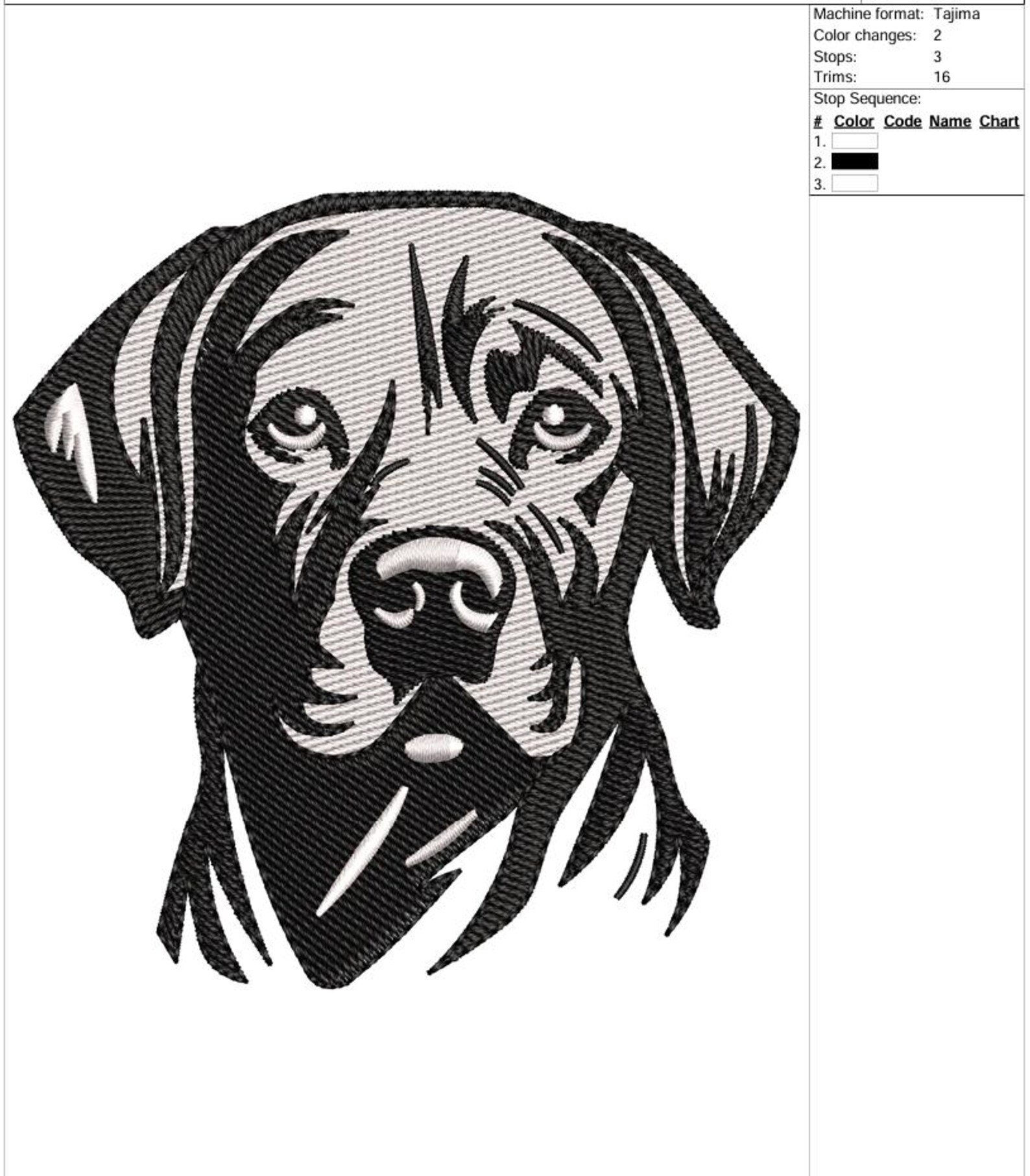 Lab Wmbroidery Pattern Labrador Embroidery Design: Detailed Dog Head Machine Embroidery ...