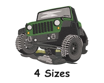 Off-Road Jeep Stickdatei - 4x4 Fahrzeug Stickdatei, Stickdatei für die Stickmaschine, Stickdatei für die Stickmaschine