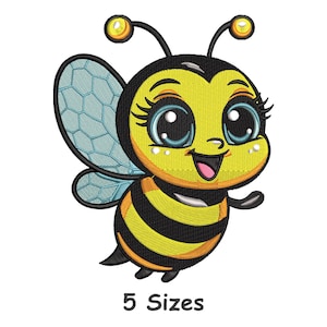 Bee Embroidery Design 5 Sizes, Honey Bee Machine  Embroidery Design, Cute Insect Machine Embroidery File - Instant Download