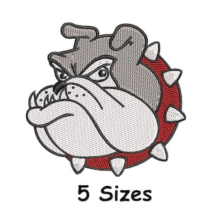 Bulldog Machine Embroidery Design 5 Sizes, Dog Face Embroidery, Pet Embroidery Design, Dog Embroidery - Instant Download