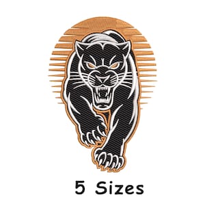 Black Panther Embroidery Design 5 Sizes, Panther Head Machine Embroidery File, Wild Animal Embroidery Pattern, Jungle Cat Embroidery Design