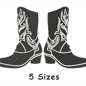 Cowboy Boots Embroidery Design 5 Sizes, Western Machine Embroidery File,Rodeo Country Style Embroidery - instant Download