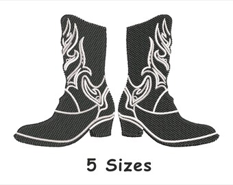 Cowboy Boots Embroidery Design 5 Sizes, Western Machine Embroidery File,Rodeo Country Style Embroidery - instant Download