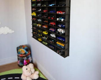 Wall Mounted Car Rack/Shelf, Toy Car Storage for 50 Cars, Matchbox Car Holder, Matchbox Car Storage, Display Case Organizer for Car