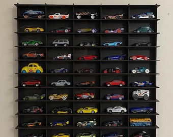 Black Toy Car Storage For 50 Cars, Wall Mounted Car Rack/Shelf, Matchbox Car Storage,Matchbox Car Holder,Display Case Organizer for Car