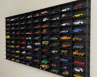 Old Black Toy Car Storage For 100 Cars, Wall Mounted Car Rack/Shelf, Matchbox Car Storage,Matchbox Car Holder,Display Case Organizer for Car