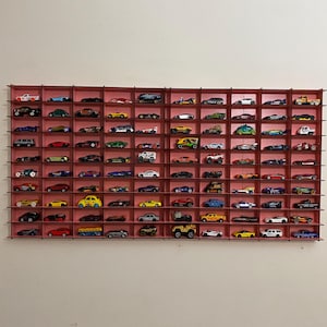 Pink Toy Car Storage for 100 Cars, Wall Mounted Car Rack/shelf ...