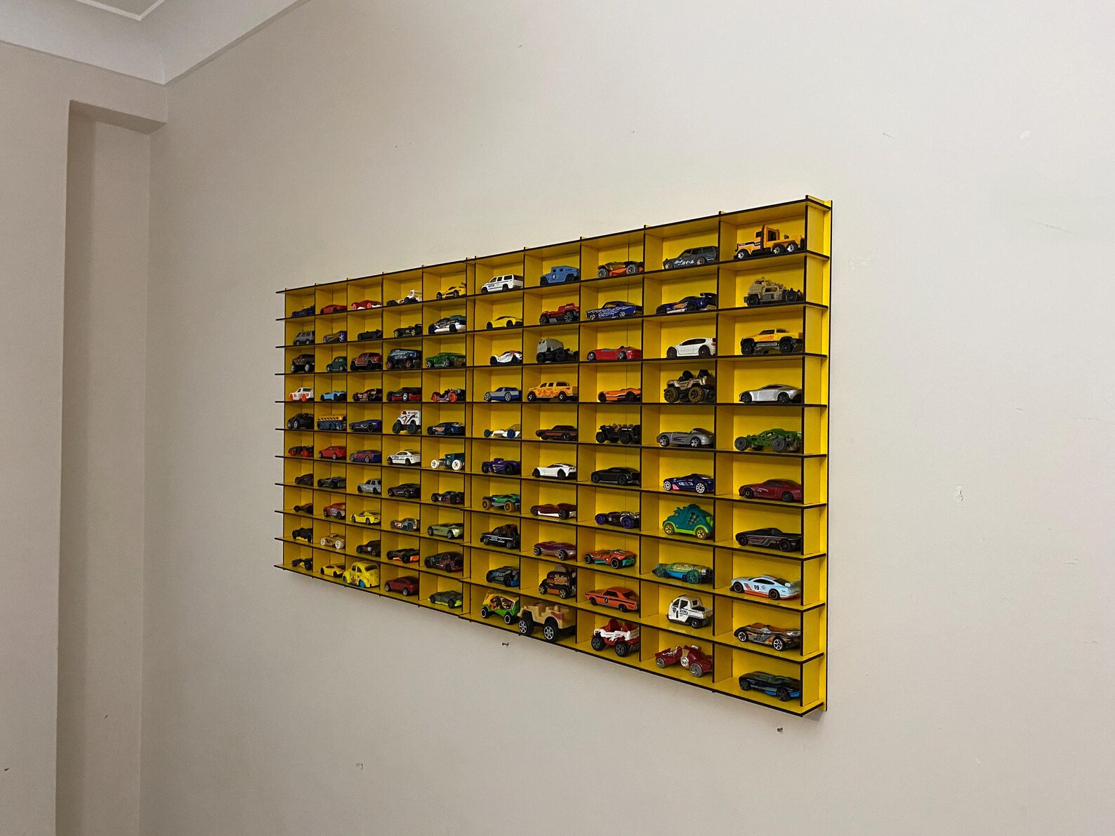 Yellow Toy Car Storage for 100 Cars, Wall Mounted Car Rack/shelf — free download