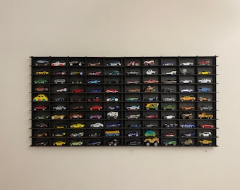 Display Case Organizer for 1:64 Car, Old Black Toy Car Storage, , Matchbox Car Storage,Matchbox Car Holder,Wall Mounted Car Shelf/Rack