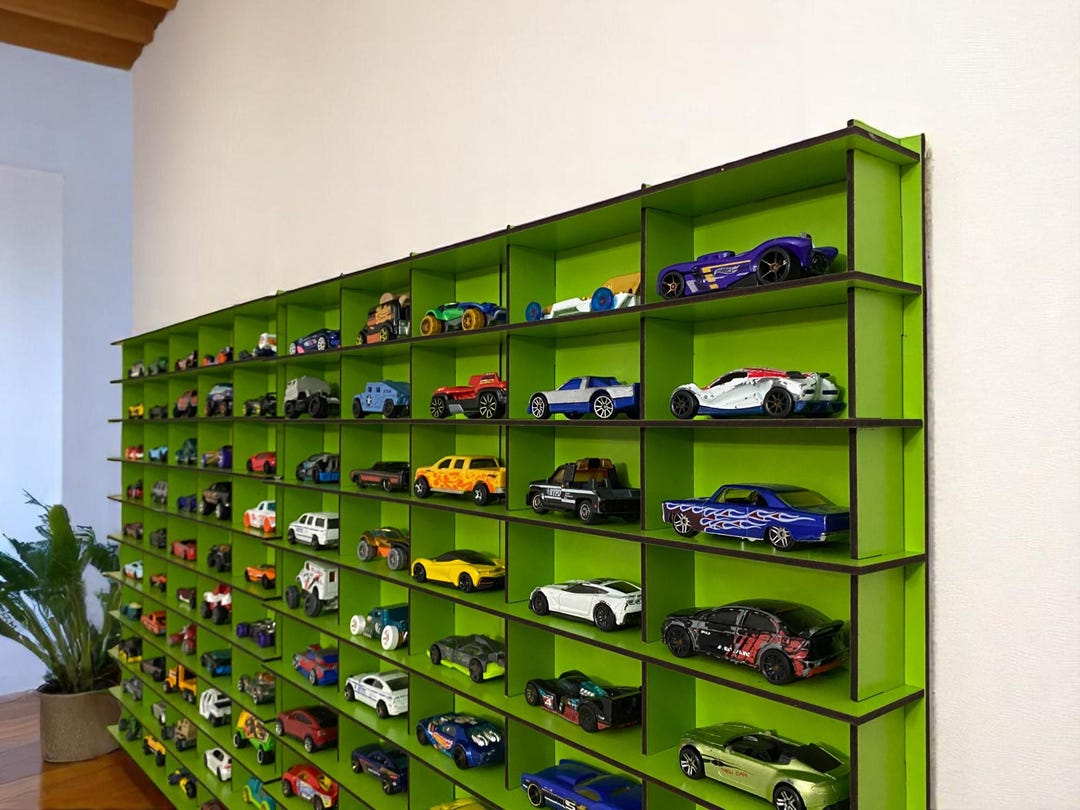 Matchbox Storage Display Case Organizer for Car, Matchbox Car Holder, Green Toy Car ...