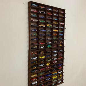 Walnut Toy Car Storage for 100 Cars, Wall Mounted Car Rack/shelf ...