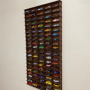 Walnut Toy Car Storage for 100 Cars, Wall Mounted Car Rack/shelf ...