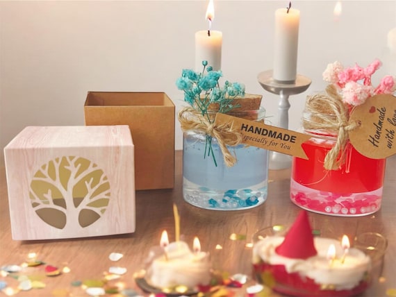 5 Baby shower mini candles, Gift for Guest , Baptism Candle Favor, Baby Favors , Gel Candle Party Favor, Decorative Mini Jar Gel Candle