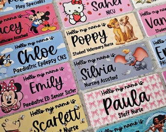 Personalised inspired name badge. Nurse name badge, Midwife Name Badge, Student name badge, student nurse, student midwife, character badge