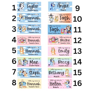 Nurse Name Badge, Midwife Name Badge, Student Nurse Badge, Student Midwife Badge, Healthcare Name Badge, Blue Dog Characeter, Doctor Name