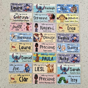 Personalised inspired name badge. Nurse name badge, Midwife Name Badge, Student name badge, student nurse, student midwife, character badge