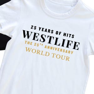 Westlife boy band concert tshirt - song lyrics tshirt, Westlife 25th anniversary World tour tshirt - music festival tshirt - Westlife 25 image 7