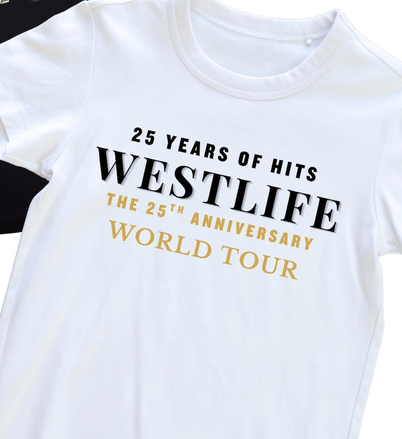 Westlife boy band concert tshirt - song lyrics tshirt, Westlife 25th anniversary World tour tshirt - music festival tshirt - Westlife 25 image 7