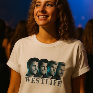 Westlife boy band concert tshirt - song lyrics tshirt, Westlife 25th anniversary World tour tshirt - music festival tshirt - Westlife 25 image 2