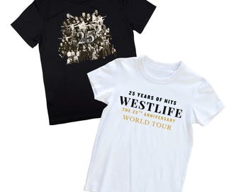 Westlife boy band concert tshirt - song lyrics tshirt, Westlife 25th anniversary World tour tshirt - music festival tshirt - Westlife 25