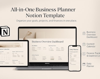 Ultimate Business Planner Notion Template | Small Business Dashboard (Digital Download)