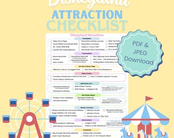 Checklista för äventyrsattraktioner i Disneyland och Kalifornien