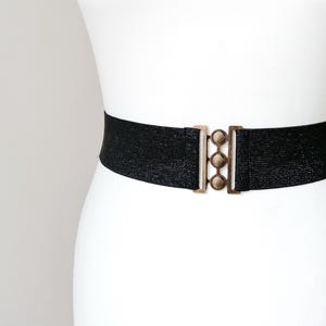 2&#39;&#39; Stretch belt Women&#39;s Belt Wide Sparkly Black 5 cm Basic Elastic belt Waist cinched belt Statement accessory