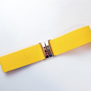 2&#39;&#39; Women&#39;s Belt Wide Yellow Stretch belt 5 cm Basic Elastic belt Waist cincher Statement  accessory