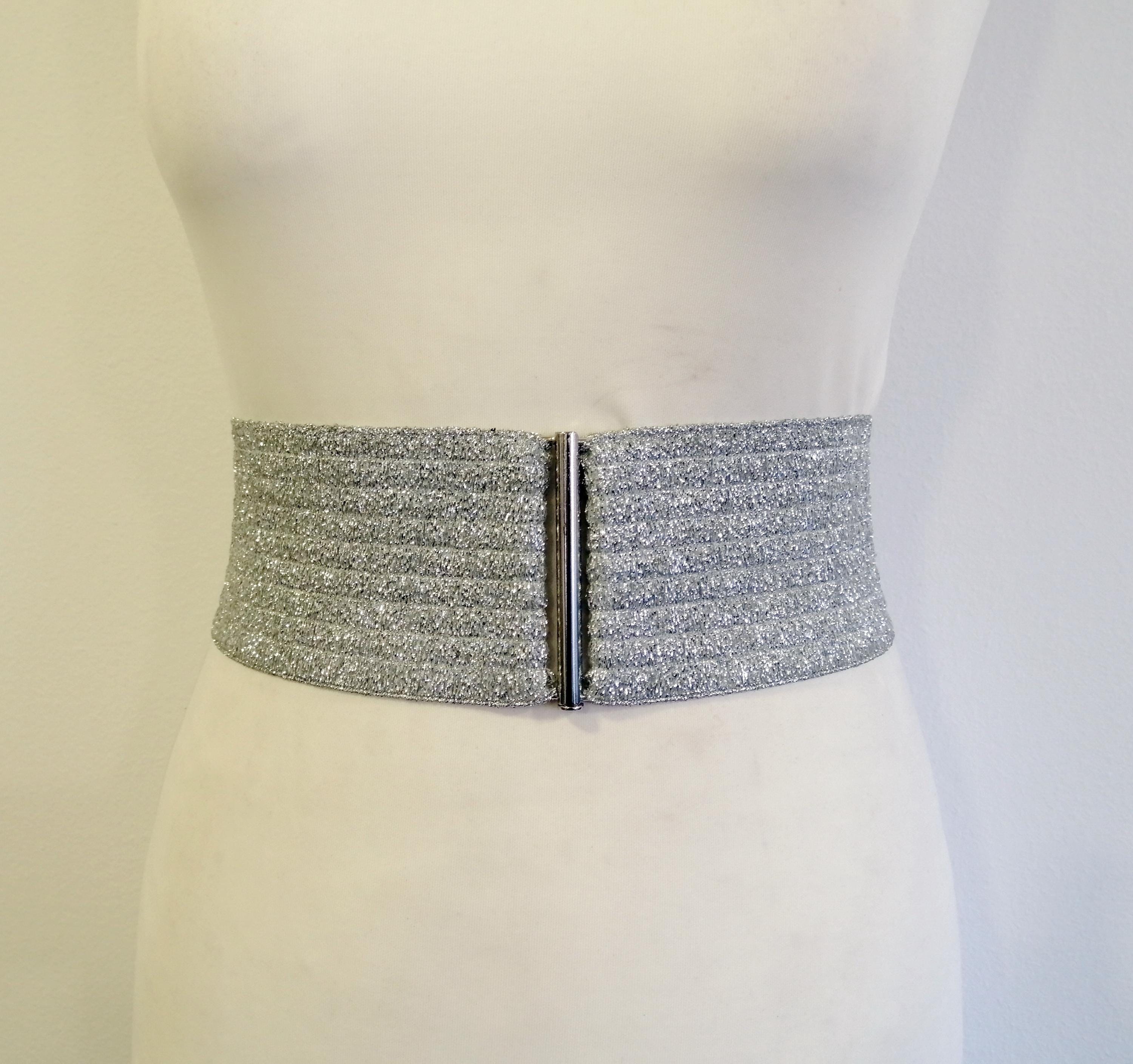 silver elastic belts for dresses Black Silver Tone Shimmer Skinny Elastic Belt with Rhinestone Buckle | Bridal Bridesmaid | Glitter Belt | Thin Dress Belt