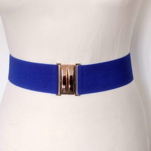 2&#39;&#39; Women&#39;s Belt Wide Royal Blue Stretch belt 5 cm Basic Elastic belt Waist cincher Statement  accessory