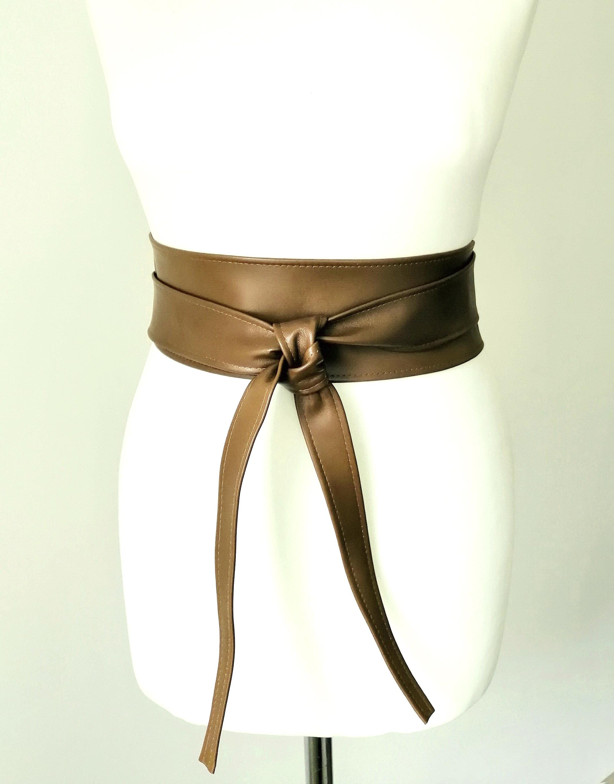 Women\'s Leather Wrap Obi Belt - Plum Plum Obi Belt. Wrap Belt in Soft Genuine Leather. Wraparound  main image 2